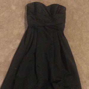 Black strapless bridesmaid dress